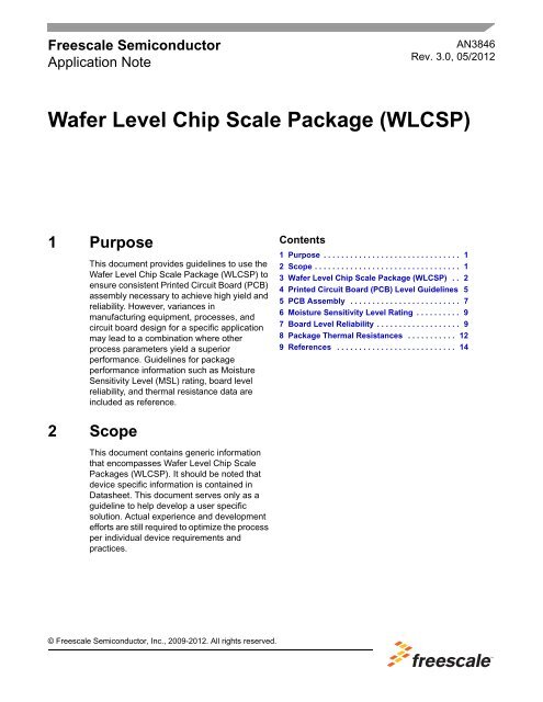 Wafer Level Chip Size Package (WLCSP) Guidelines - EEWeb