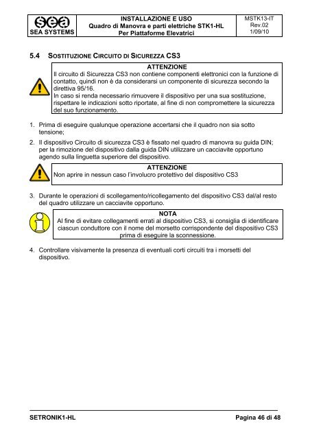 MANUALE DI INSTALLAZIONE E USO Quadro di manovra ... - G.m.v.