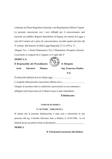 conc. ed. in sanatoria n. 67-2013.pdf - Comune di Modica