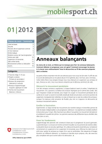 Thème du mois 01/12: Anneaux balançants - mobilesport.ch