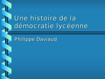 Une histoire de la démocratie lycéenne