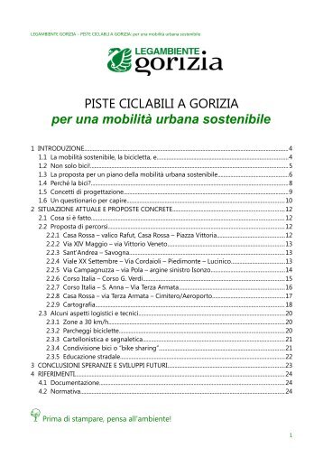 PISTE CICLABILI A GORIZIA per una mobilità urbana sostenibile