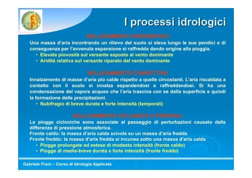 Lezione II.pdf - Dipartimento di Ingegneria Idraulica ed Applicazioni ...