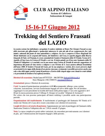 15-16-17 Giugno 2012 Trekking del Sentiero ... - CAI Colleferro