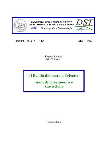 Il livello del mare a Trieste: piani di riferimento e statistiche, 112, (05 ...