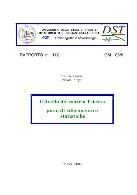 Il livello del mare a Trieste: piani di riferimento e statistiche, 112, (05 ...