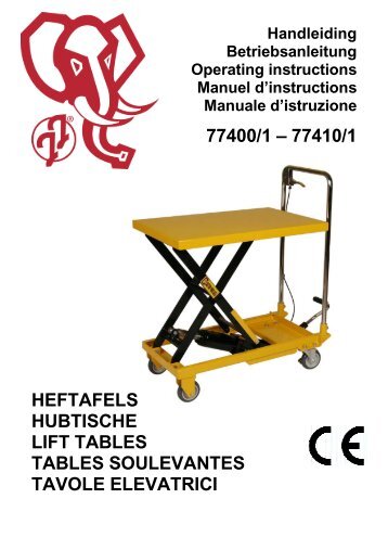 77400/1 – 77410/1 heftafels hubtische lift tables ... - VRB Friesland BV
