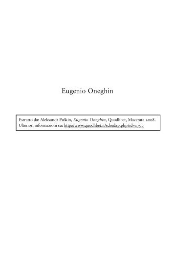 Anteprima Puskin Eugenio Oneghin.pdf - Quodlibet