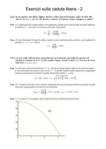 Caduta libera - 2 (con soluzioni)