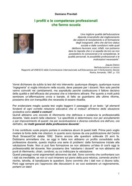 relazione di Damiano Previtali - CISL Scuola