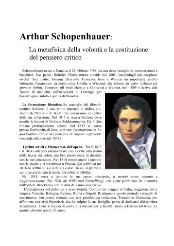 Schopenhauer: La filosofia della volontà.pdf - Liceo Trebisacce ...