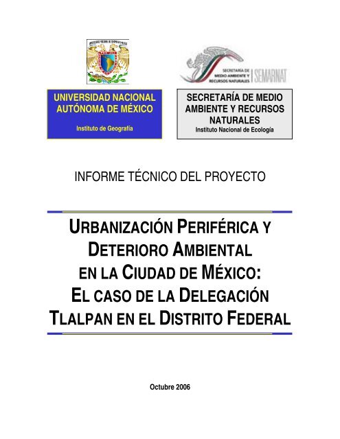 urbanización periférica y deterioro ambiental en la ciudad de méxico