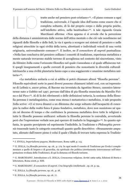 Sentire, riconoscere, pensare - Il pensare - Rivista di Filosofia