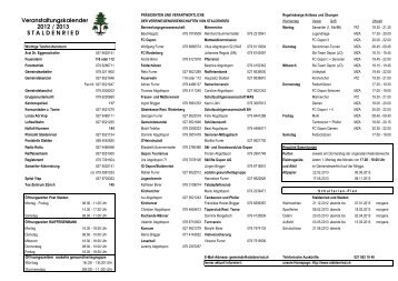 Dorfkalender und Kontakte 2012/13 - Staldenried-Gspon