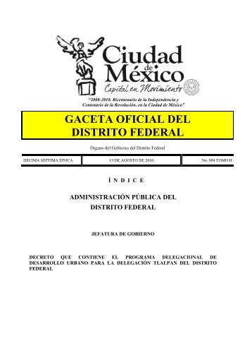 gaceta oficial del distrito federal - Orden Jurídico Nacional