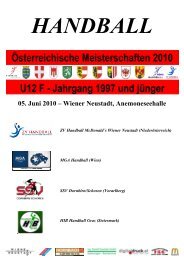 05. Juni 2010 – Wiener Neustadt, Anemoneseehalle - ZV Handball ...