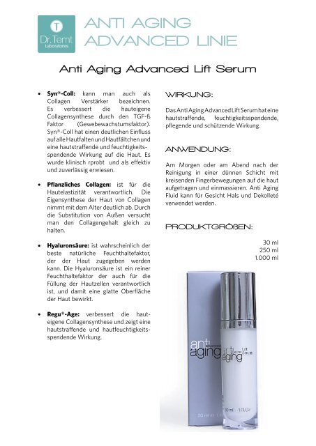 ANTI AGING ADVANCED LINIE - vhv beauty group