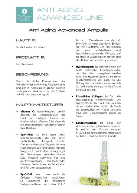 ANTI AGING ADVANCED LINIE - vhv beauty group