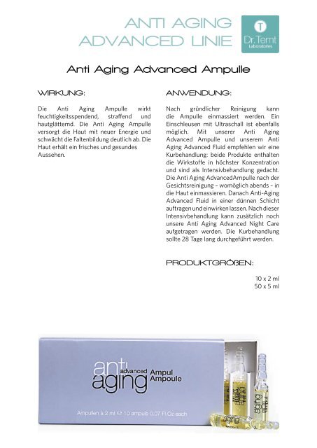 ANTI AGING ADVANCED LINIE - vhv beauty group