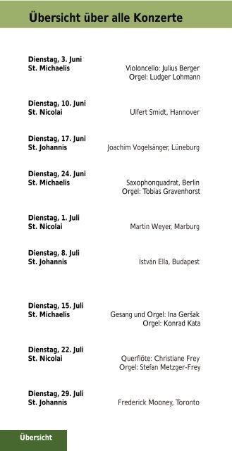 2008 Orgelsommer Programm.cdr - Kirche & Diakonie Lüneburg