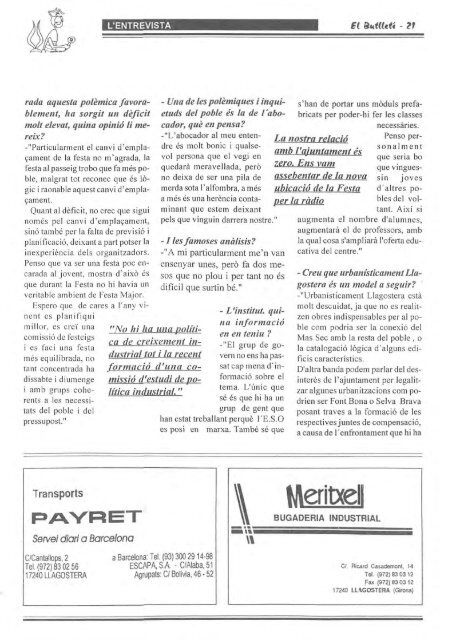 Setembre 1996 - Ajuntament de Llagostera On line