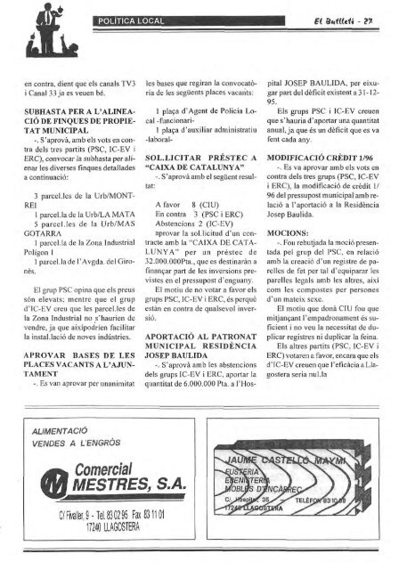 Setembre 1996 - Ajuntament de Llagostera On line