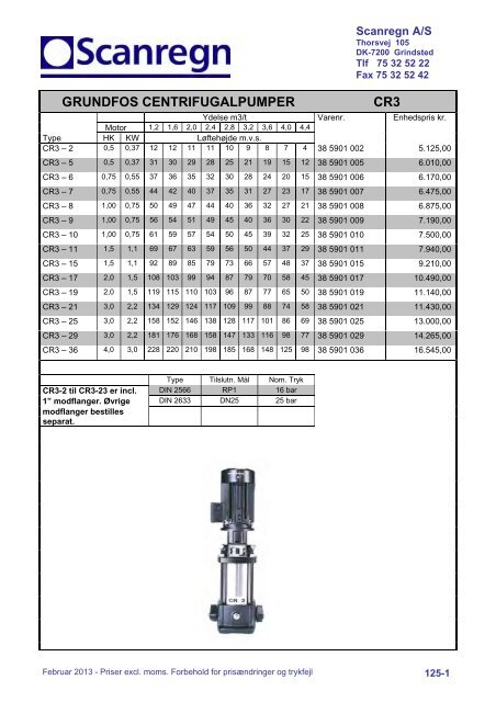 VAREGRUPPE INDEKS - Scanregn A/S