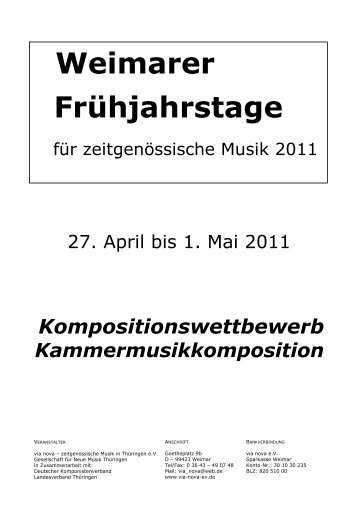Weimarer Frühjahrstage - via nova - zeitgenössische Musik in ...