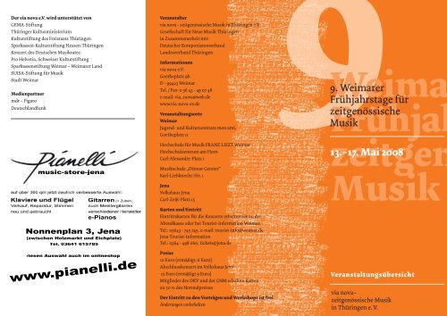 Flyer - via nova - zeitgenössische Musik in Thüringen eV