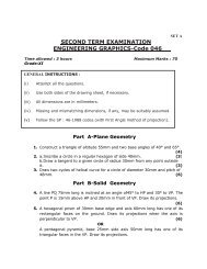 SECOND TERM EXAMINATION ENGINEERING GRAPHICS-Code 046