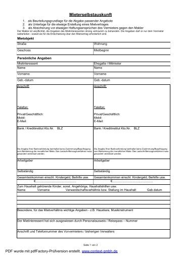 Mieter-Selbstauskunft (PDF) - Victor Immobilien