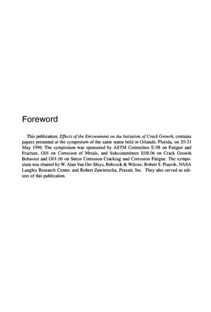 Effects of the Environment on the Initiation of Crack Growth - ASTM ...