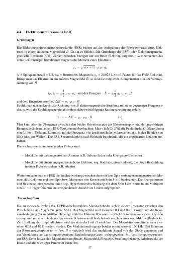 Elektronen-Spin-Resonanz-Spektroskopie