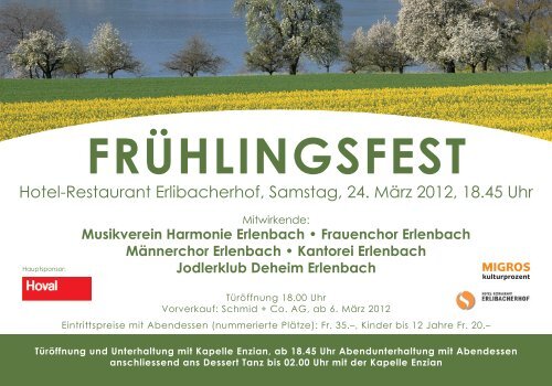 Frühlingsfest Programm - Jodlerklub Deheim Erlenbach