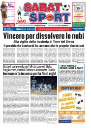 Vincere per dissolvere le nubi - Sabato Non Solo Sport