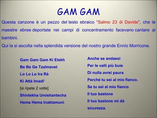 GAM GAM Questa canzone è