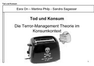 Tod und Konsum Die Terror-Management Theorie im Konsumkontext