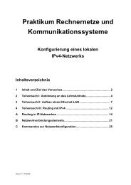 Praktikum Rechnernetze und Kommunikationssysteme - Lehrstuhl ...