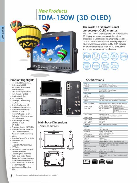 HD/SD Multi-Format LCD Monitors LVM-071W - Videor