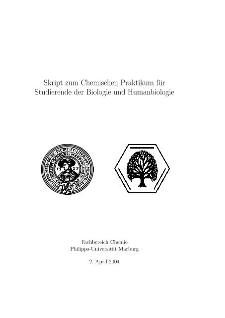 Skript Zum Chemischen Praktikum Fur Studierende Der Chids