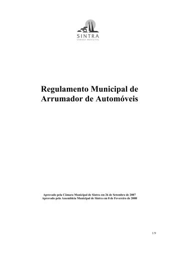 Reg. Arrumador de Automóveis AMS - Câmara Municipal de Sintra