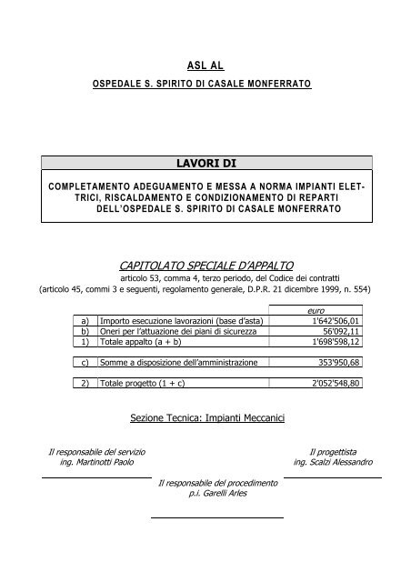 02b - CSA - Sezione Impianti Meccanici bis 30.08.2010 - ASL AL