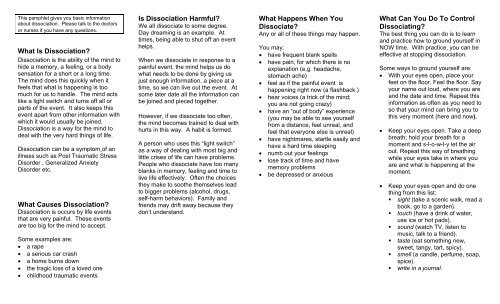 What Is Dissociation? - Caritas Health Group