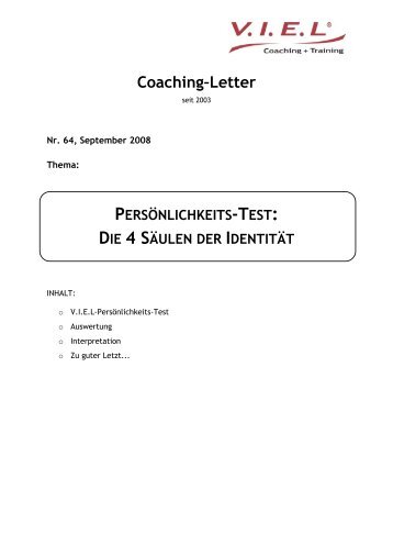 Coaching–Letter - V.I.E.L Coaching + Training