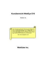Kurzübersicht WebEye E10 WebGate Inc. - Videor