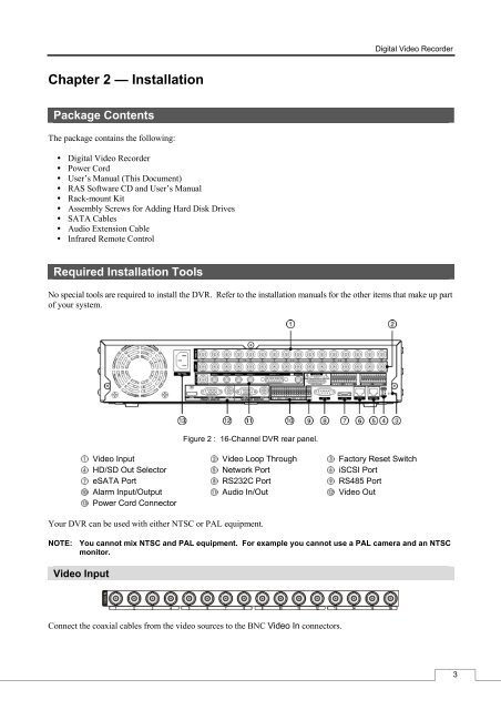 Digital Video Recorder, H.264 Models: DMR-5008/500 (8-Channel ...