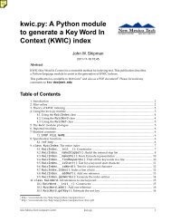 kwic.py: A Python module to generate a Key ... - New Mexico Tech