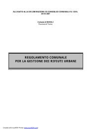 regolamento comunale per la gestione dei rifiuti ... - Comune di Rivoli