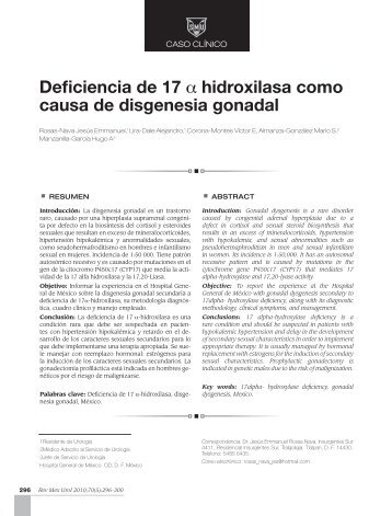 Deficiencia de 17 α hidroxilasa como causa de disgenesia gonadal