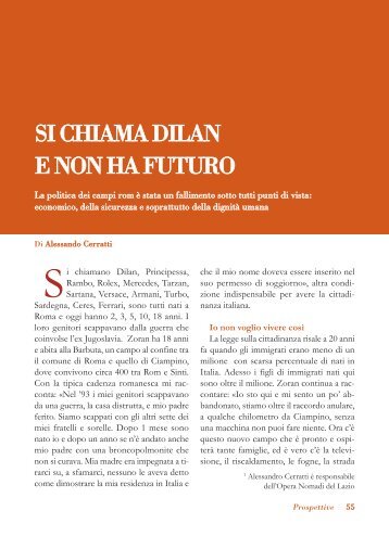 SI CHIAMA DILAN E NON HA FUTURO - Volontariato Lazio